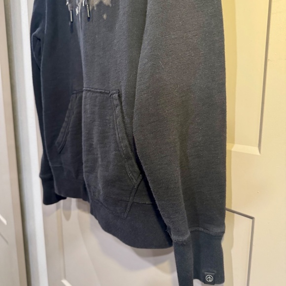 Rag & Bone Heavyweight Hoodie Men's Medium Solid Black Pullover Sweatshirt - Picture 6 of 12